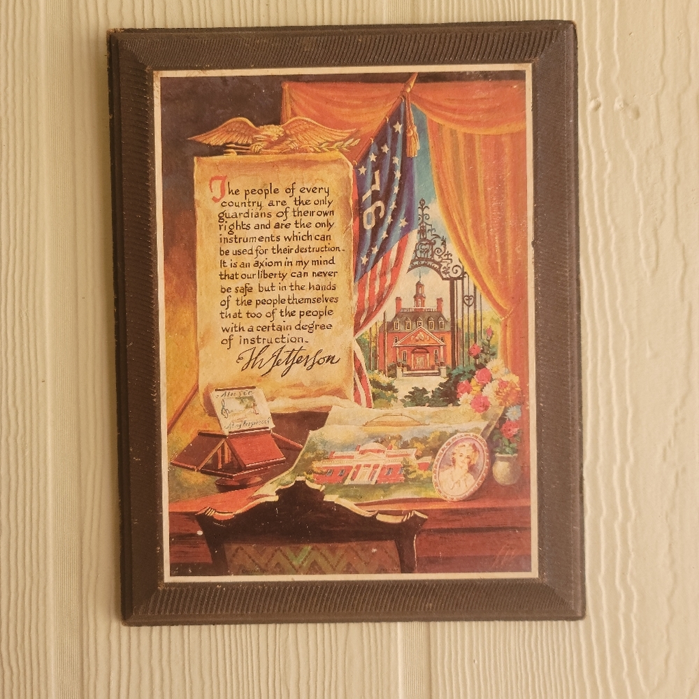 Patriotic Rustic Wood Wall Art Vintage 70s
